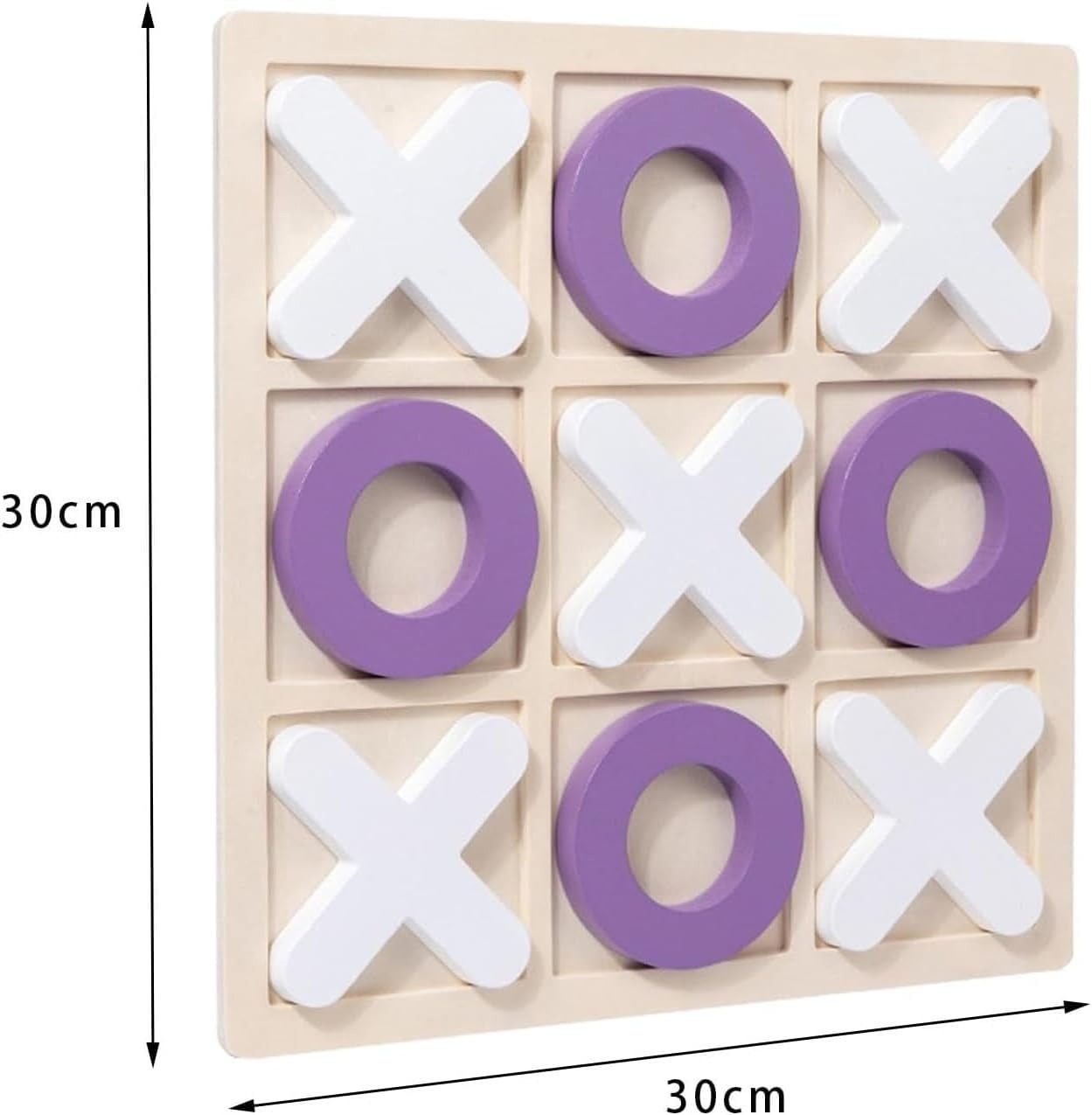 Wooden Tic-Tac-Toe Board Game – Classic XO Strategy Game for Kids, Toddlers, Preschoolers & Adults – Educational, Durable & Portable 30cm Wooden Board – Ideal Birthday Gift, Party Favour & Family Game (Random Color)