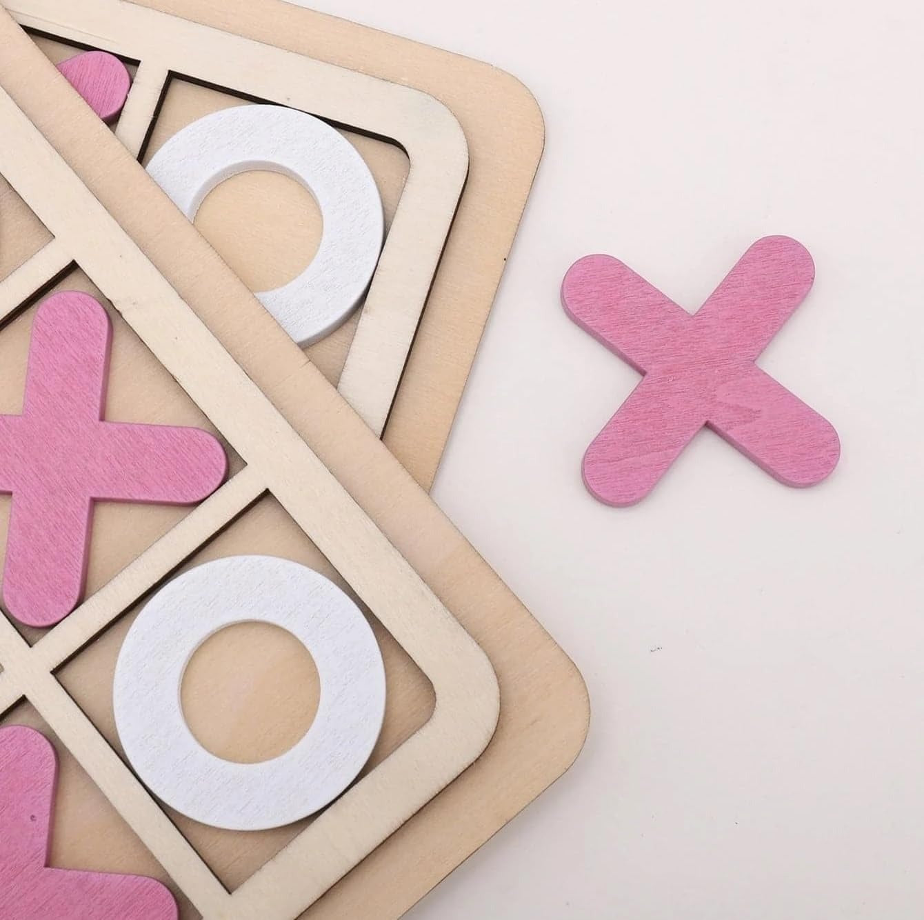 Wooden Tic-Tac-Toe Board Game – Classic XO Strategy Game for Kids, Toddlers, Preschoolers & Adults – Educational, Durable & Portable 30cm Wooden Board – Ideal Birthday Gift, Party Favour & Family Game (Random Color)