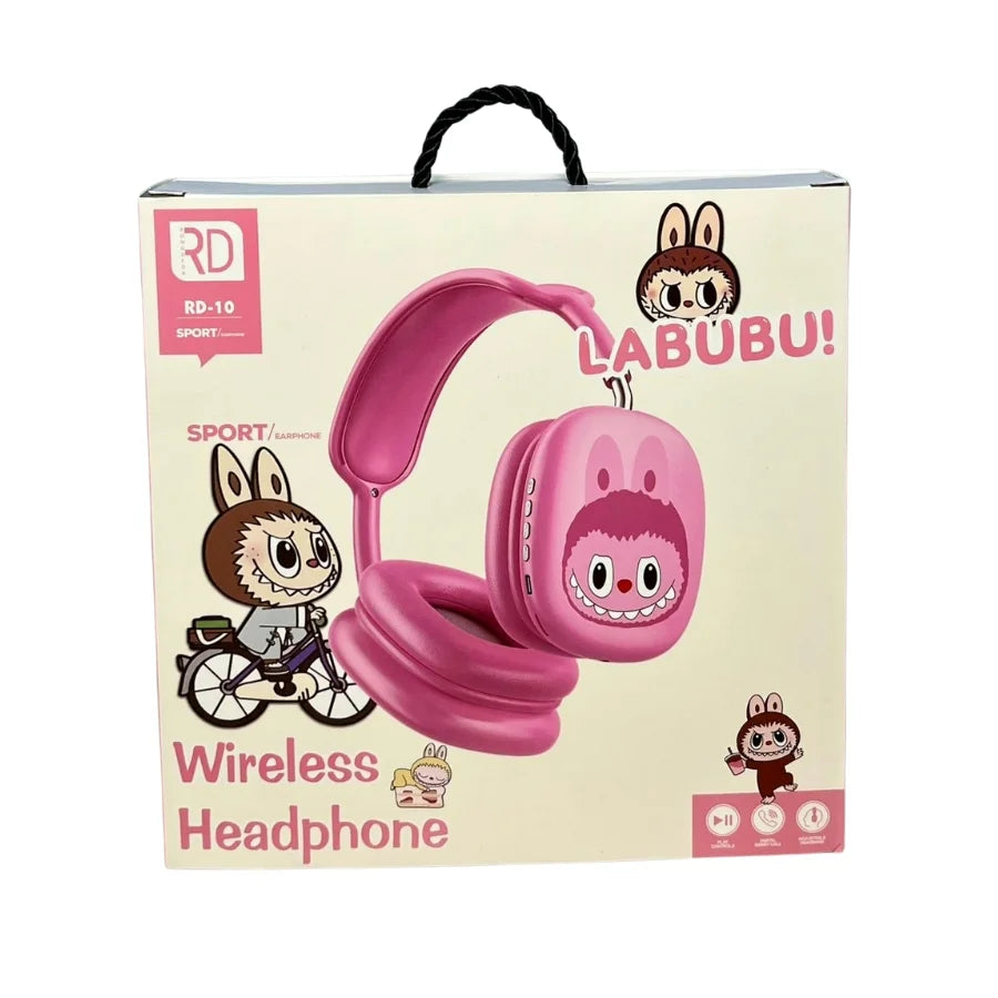LABUBU Wireless Bluetooth Headphones – Foldable, Rechargeable & Cute Design