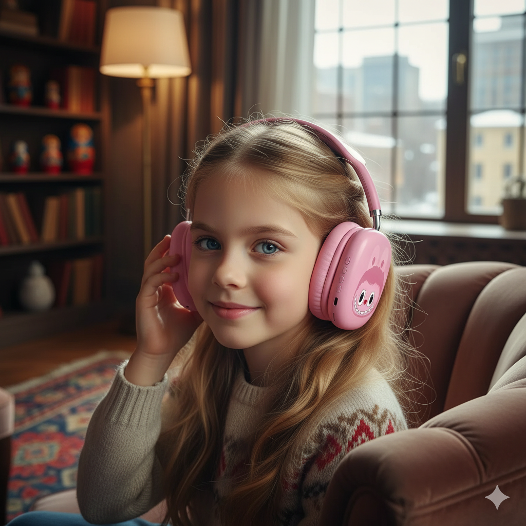 LABUBU Wireless Bluetooth Headphones – Foldable, Rechargeable & Cute Design
